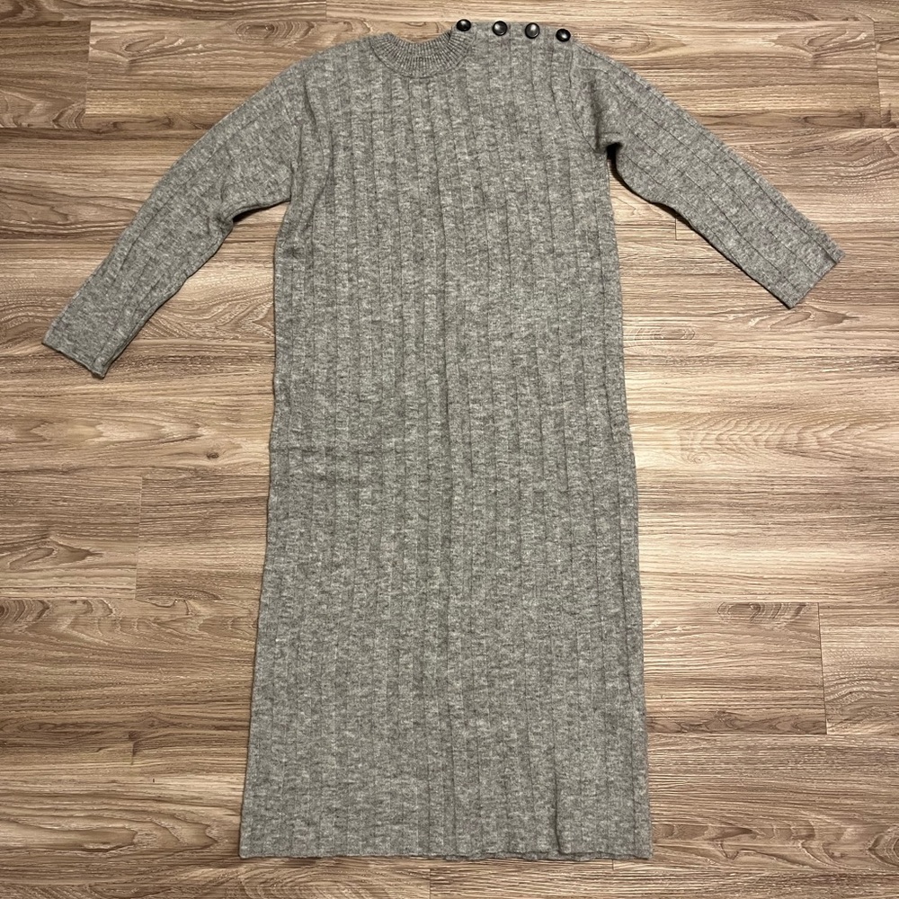 Sézane Manon Dress - Mid Heather Grey